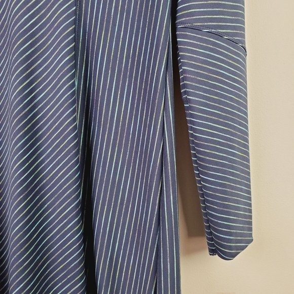 Prana Blue Striped Scramble Athletic High Neck Long Sleeve Dress Sz S - Picture 5 of 12